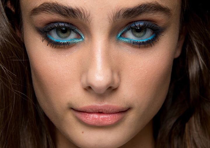 eye liner bleu defilé elie saab tendance maquillage automne hiver 2018 2019