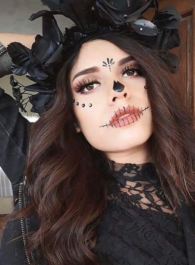 Maquillage halloween squelette femme