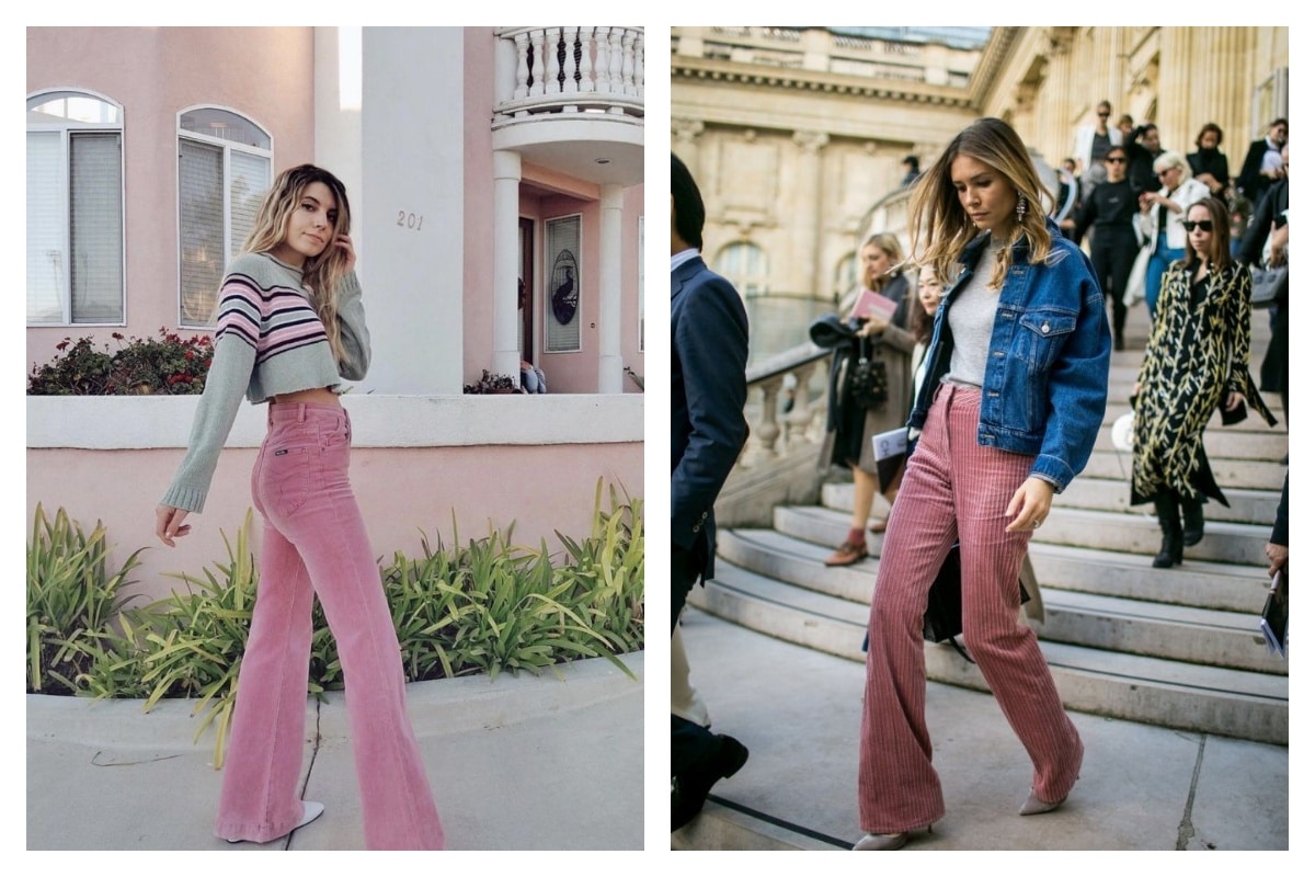 women's pink velvet pants