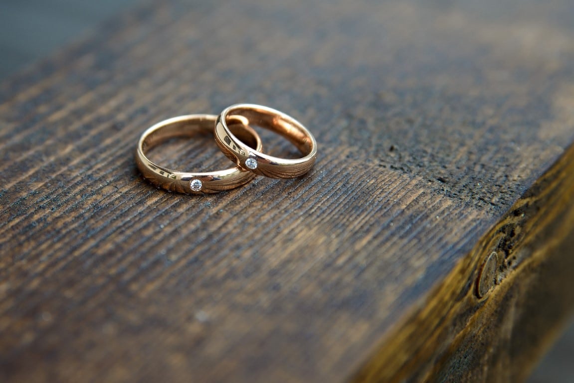 Precious wood wedding ring