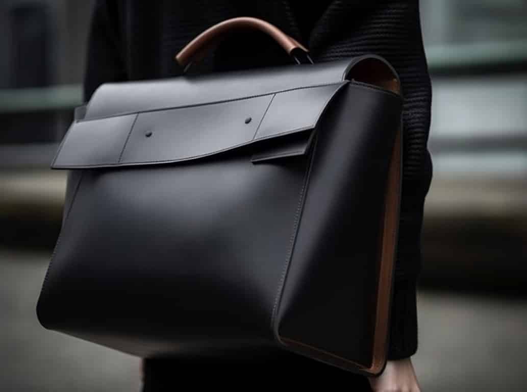 sac de luxe en cuir noir pour homme