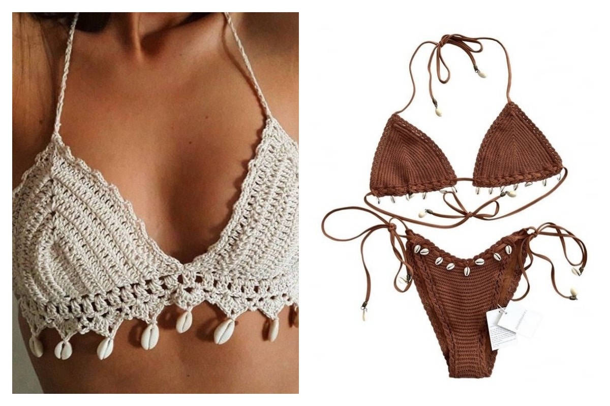 maillot crochet coquillages